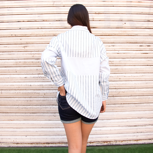 Blusa Dionu Blanco/Azul