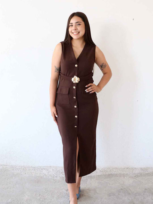 Vestido Zafrya Café