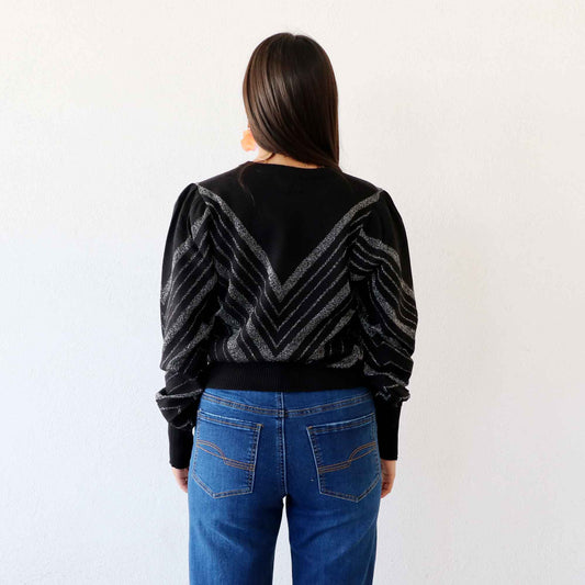 Suéter Maelis Negro-Plata