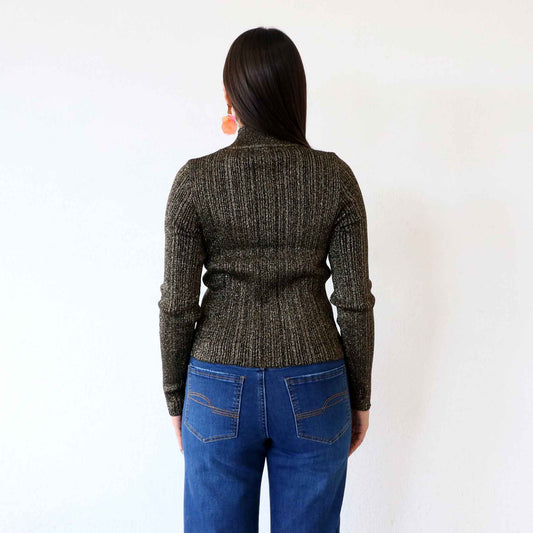 Suéter Roselin Negro/Dorado