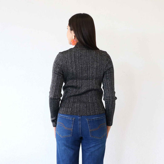 Suéter Roselin Negro/Plata