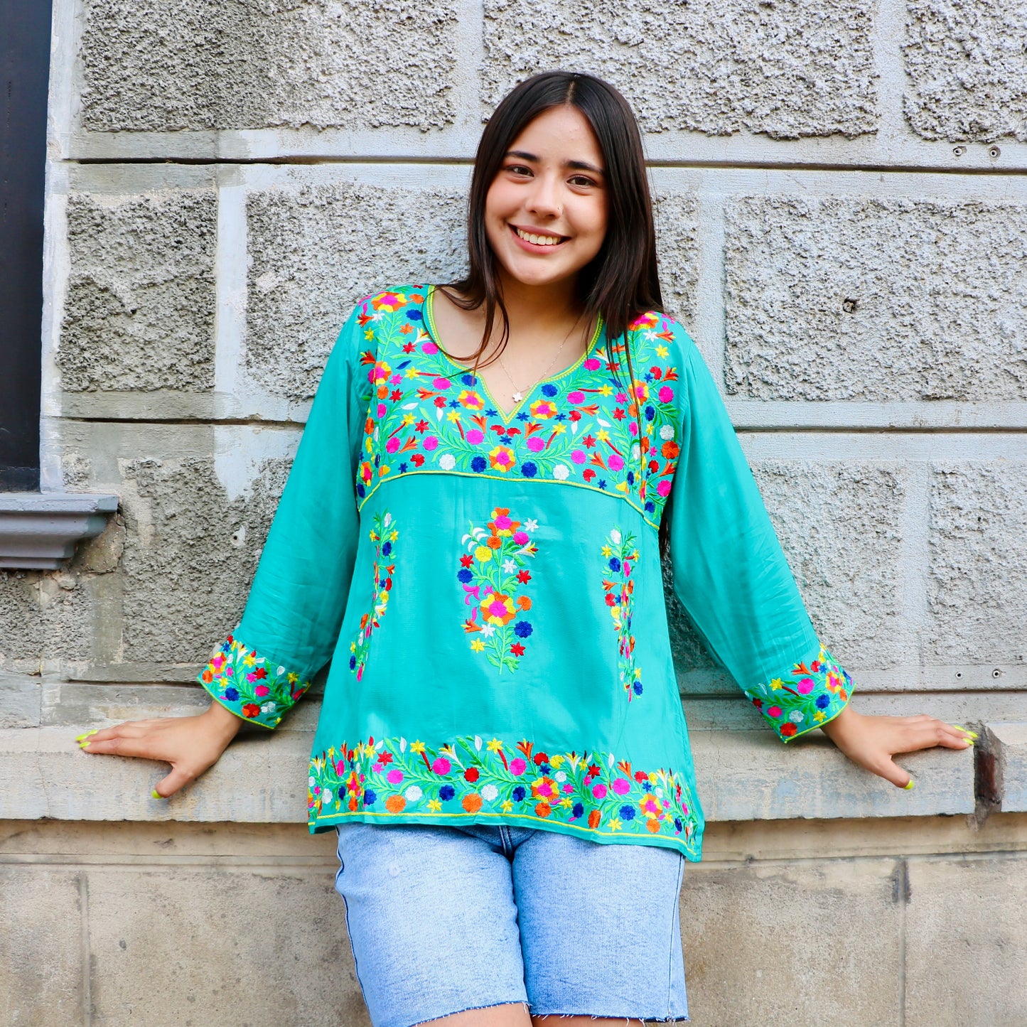 Blusa Boris Verde Turquesa