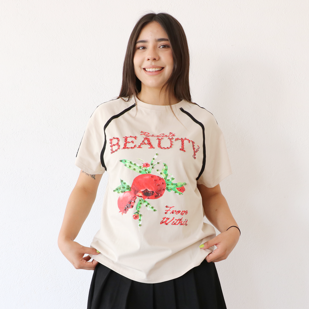 Playera Bloom Beige