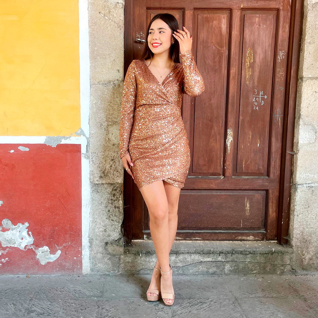 Vestido Antonella Dorado