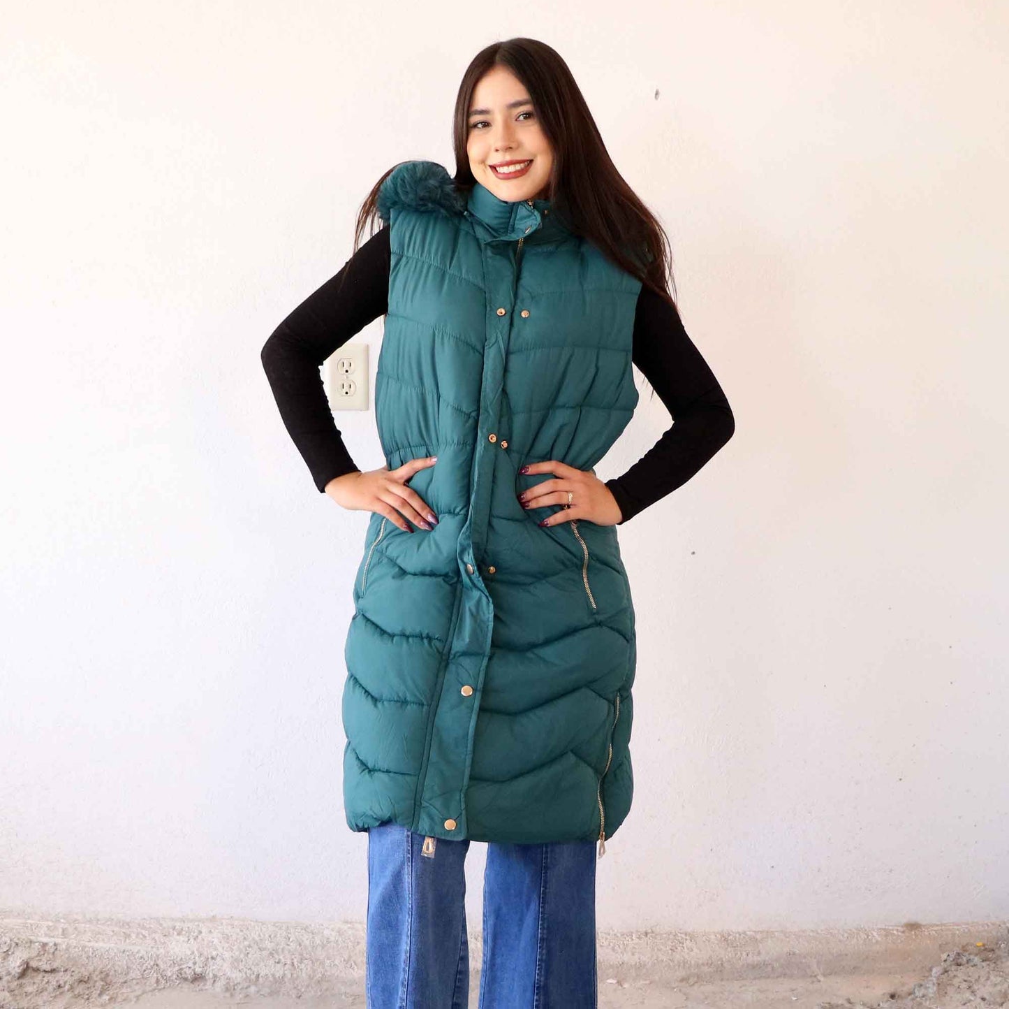 Chaleco Vania Verde Militar (Tallas Extra)