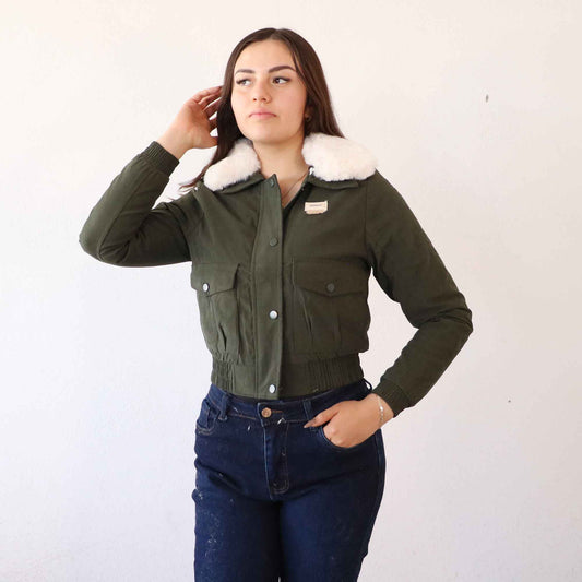 Chamarra Tina Verde Militar