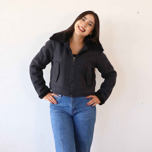 Chamarra Nola Gris Oscuro