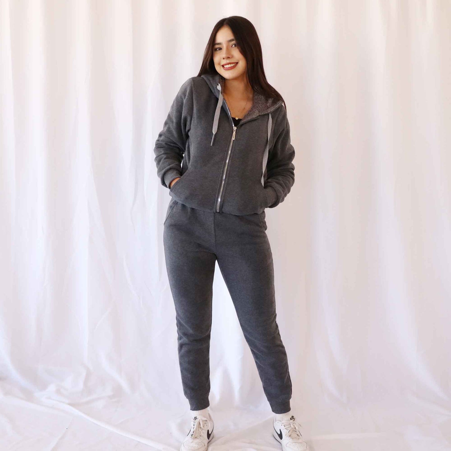 Conjunto Violeta Gris Oxford