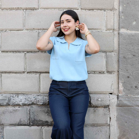 Blusa Wren Azul Cielo