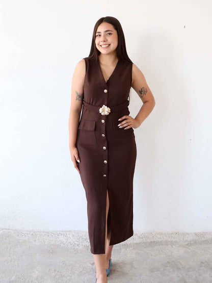 Vestido Zafrya Café