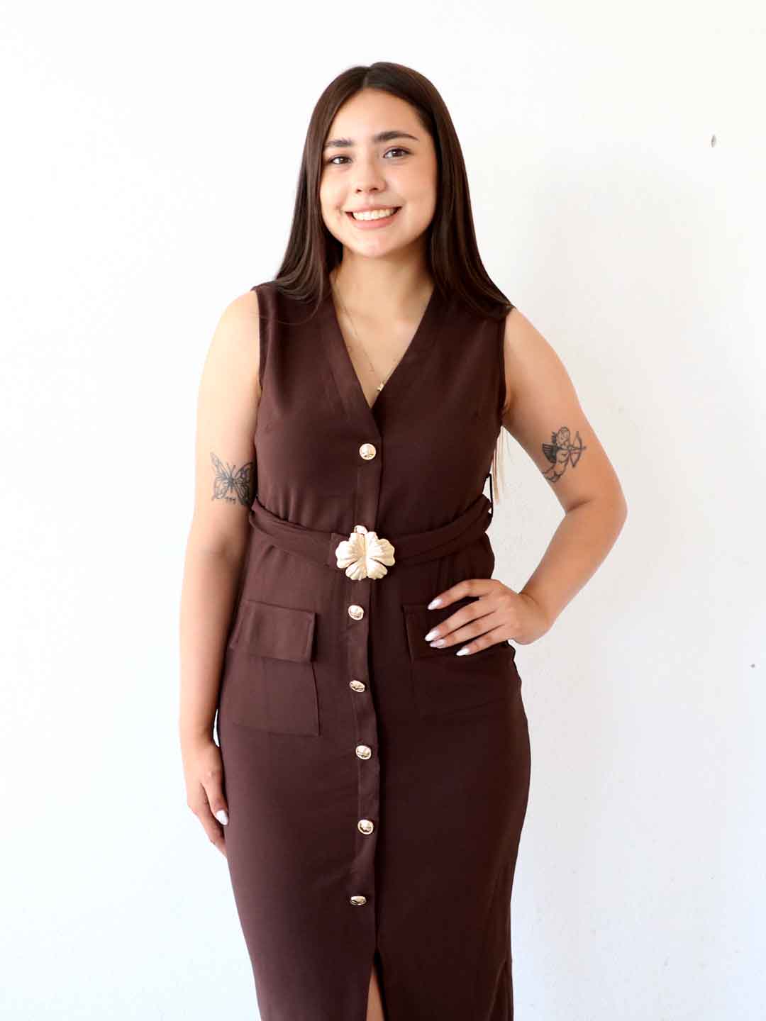 Vestido Zafrya Café