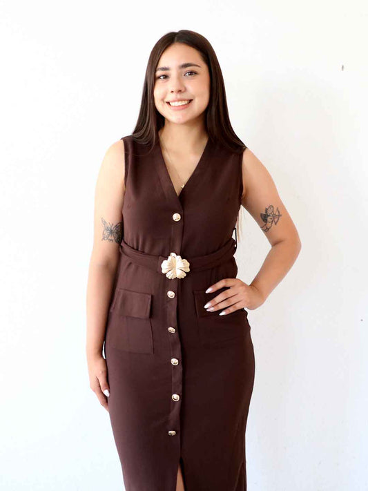 Vestido Zafrya Café