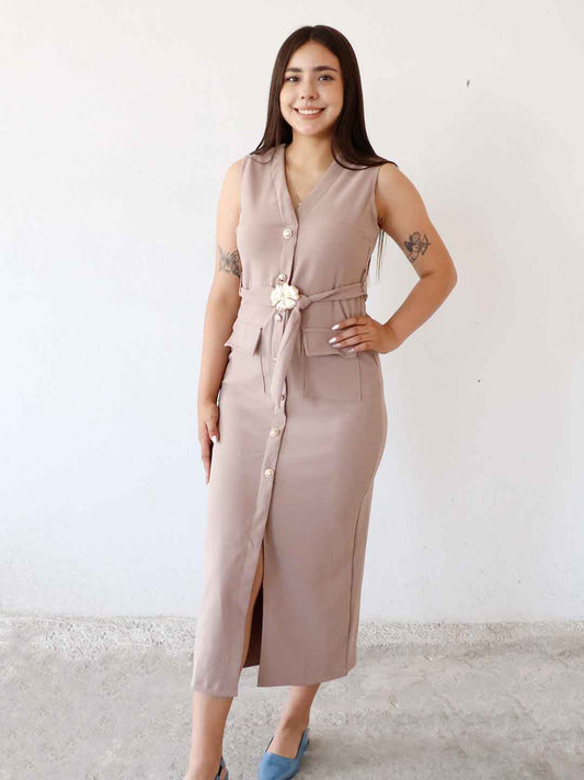 Vestido Zafrya Camel