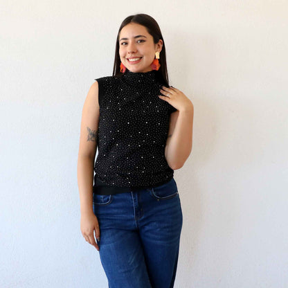 Chaleco Milara Negro-Plata