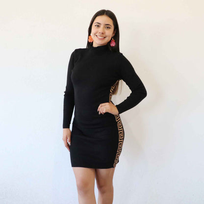 Vestido Moana Negro-Camel
