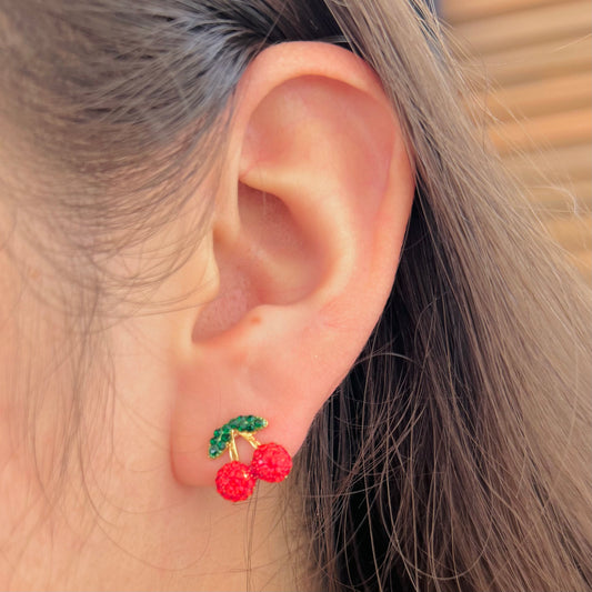 Aretes Cherry Rojos