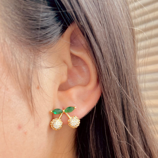 Aretes Cherry Dorados